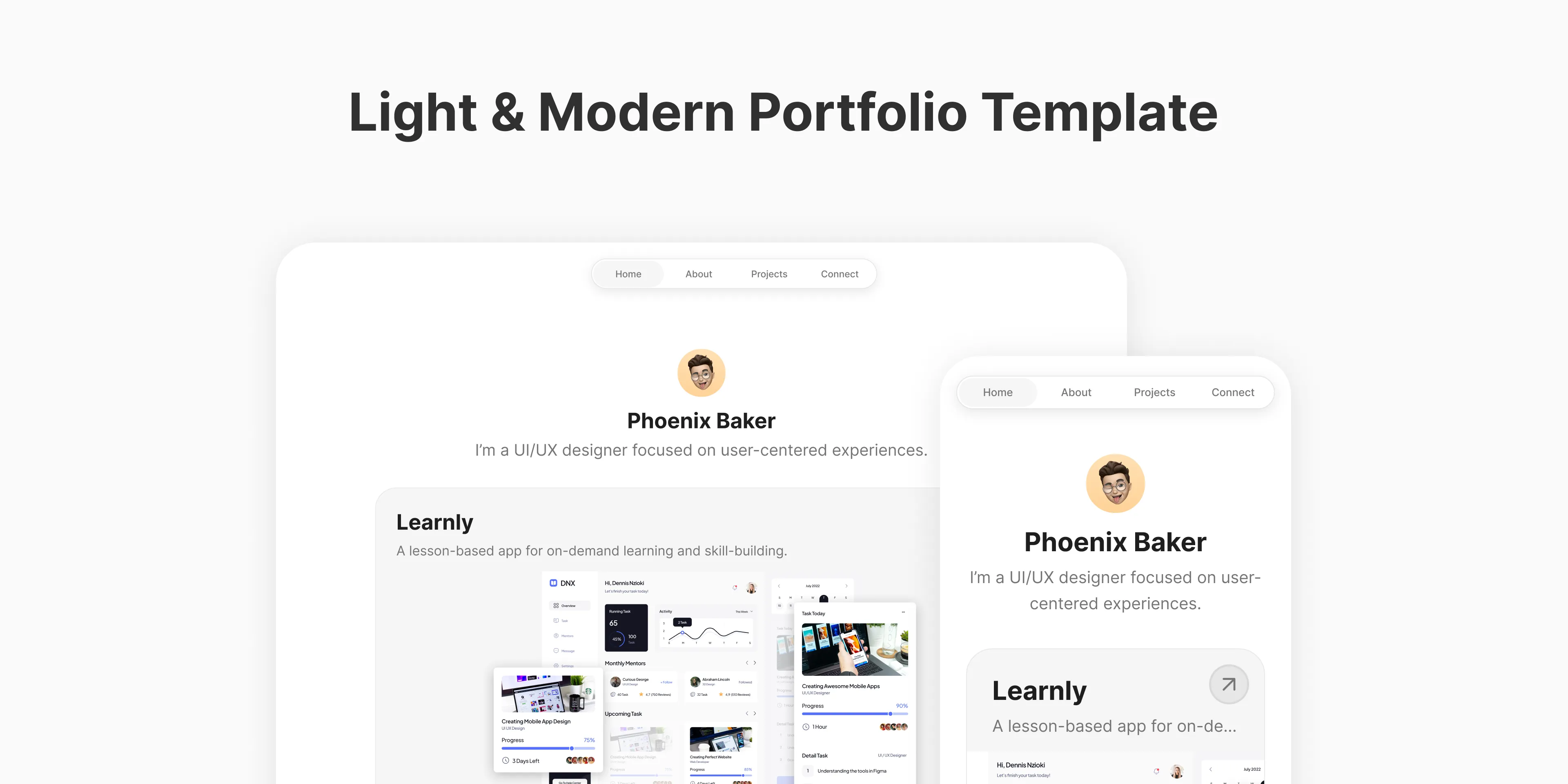 Light and Modern Figma Portfolio Template