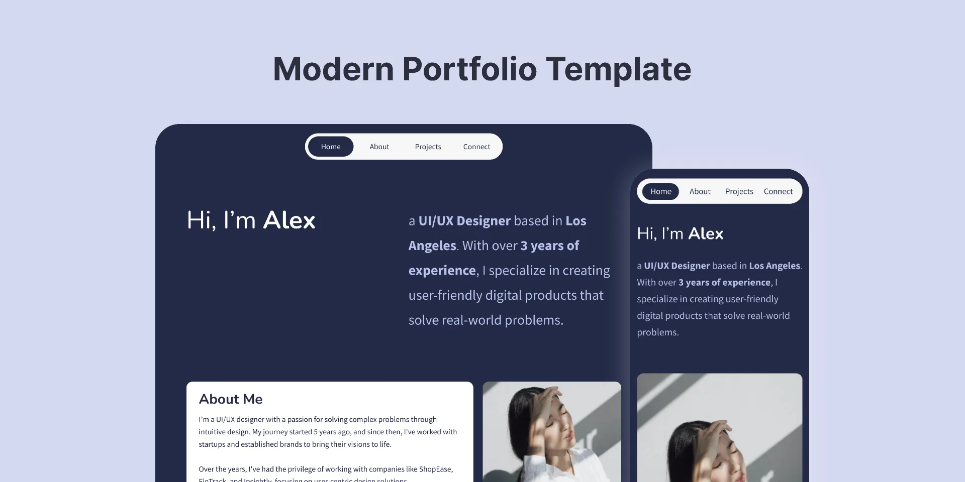 Modern Figma Portfolio Template Responsive